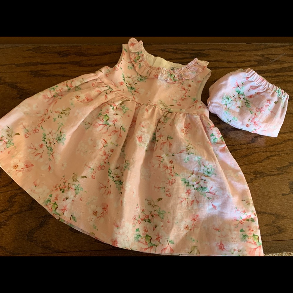 Floral pink infant special occasion dress